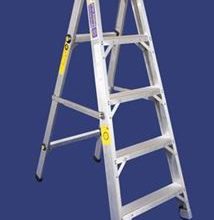 סולם אלומיניום עם משענת, מחורץ, 2-13 שלבים סולמות חגית