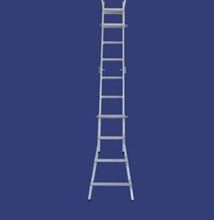 סולם אלומיניום טלסקופי 180 ק"ג לעבודה ב-3 מצבים  4-7 שלבים סולמות חגית