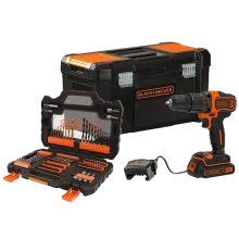 סט מקדחה דופקת / מברגה 18V דגם BDCHD18S1KA-QW מבית BLACK+DECKER